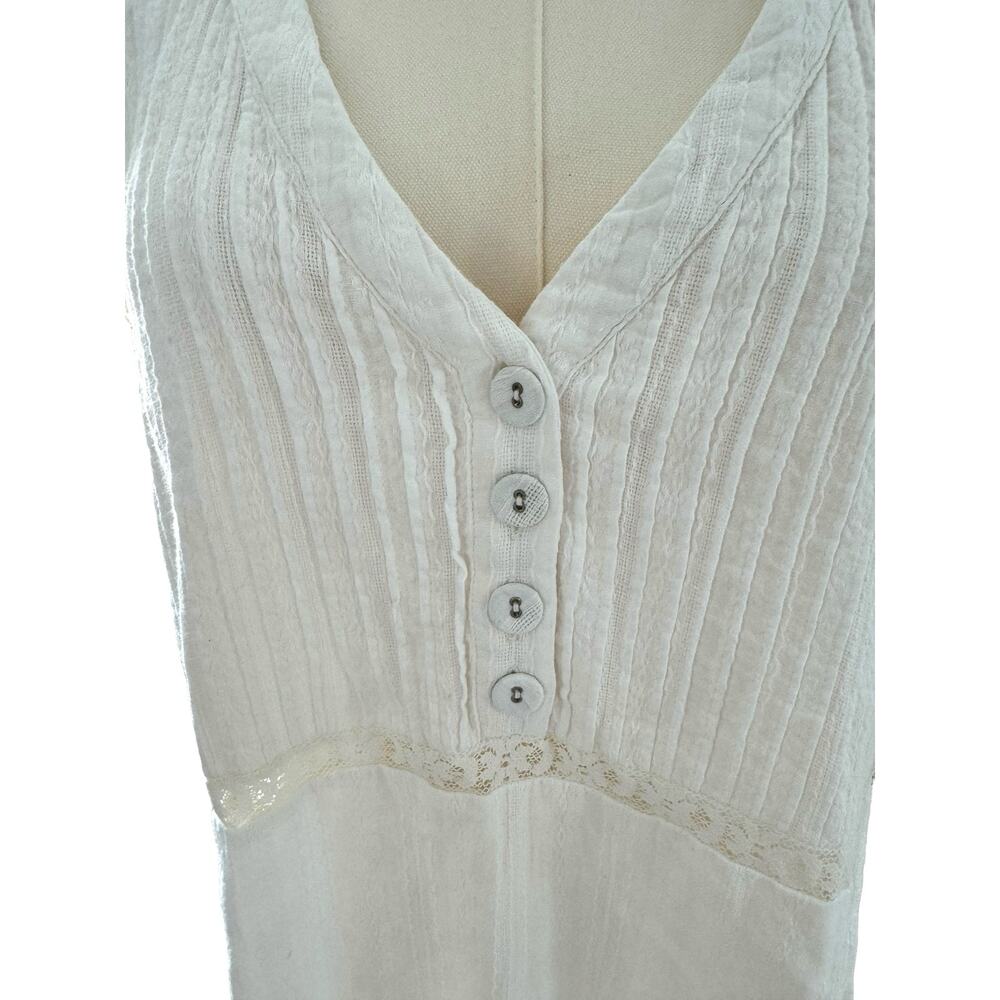 Urban Outfitters Babydoll White Short Dress Coquette Lace Ruffle Bohemian Large - Picture 3 of 15